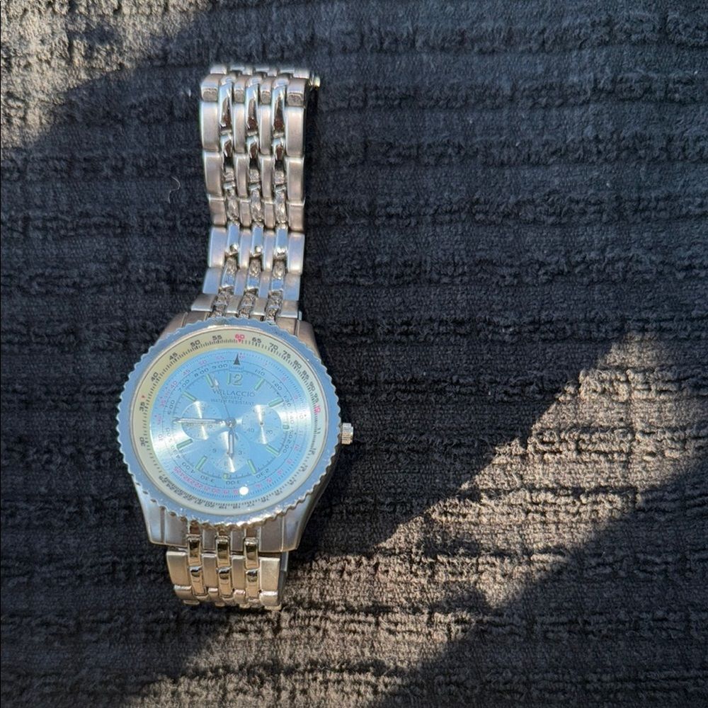 Vellaccio silver Watch with Blue Dial